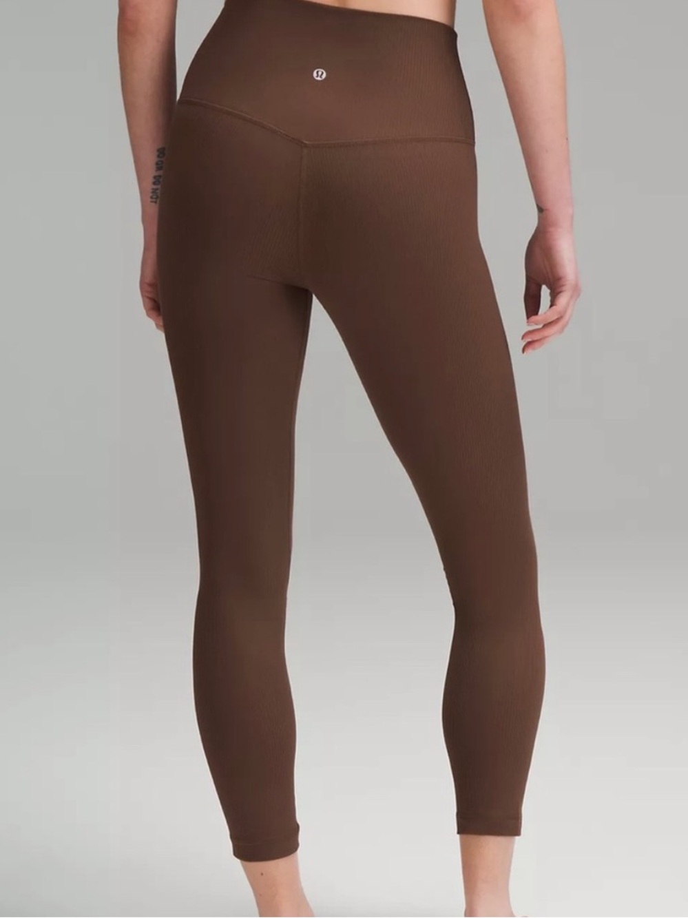 Lululemon Dark Brown Align High Rise Ribbed Leggings Tights 28" Size 6